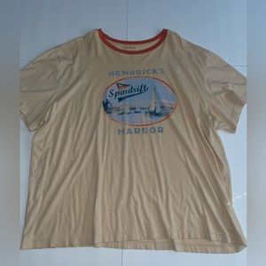 LL bean short sleeve cotton shirt yellow orange size XXL